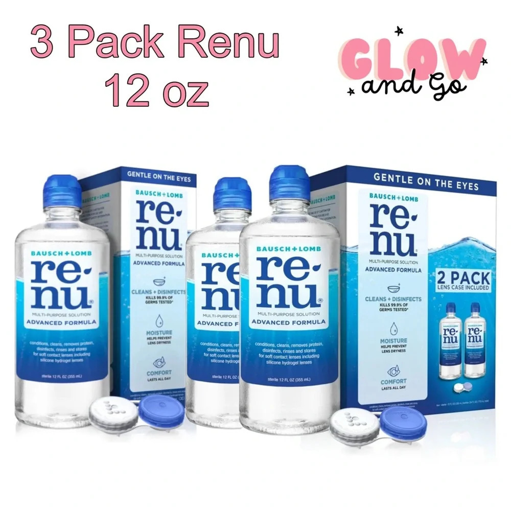 3 Pack - Renu Advanced Multi-Purpose Contact Solution 12oz Bottles